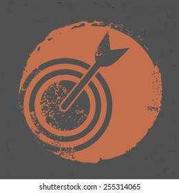 Dart design on grunge background, grunge vector