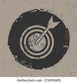 Dart design on grunge background, grunge vector