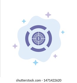 Dart, Focus, Target, Dollar Blue Icon on Abstract Cloud Background. Vector Icon Template background