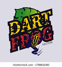 Dart frog illustration, dart frog frame logo template