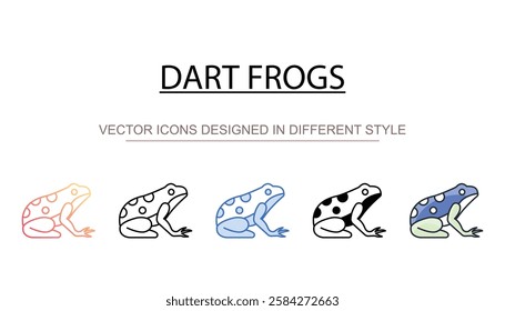 Dart Frogs icon design with white background stock illustration