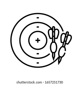 Dart game line icon, concept sign, outline vector illustration, linear symbol.