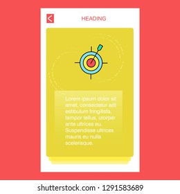 Dart game mobile vertical banner design design. Vector