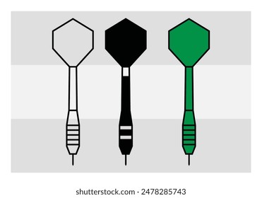 Dart Game, Dart Sports, Dart Silhouette, Target, Dart Target, Clipart, Outline, Vector, Eps