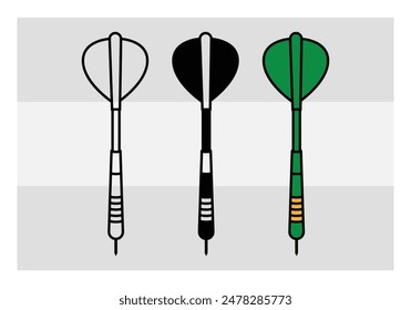 Juego De Dardos, Deportes De Dardos, Silueta De Dardos, Objetivo, Objetivo De Dardos, Clipart, Contorno, Vector, Eps