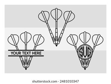 Dart Game, Dart Sports, Dart Silhouette, Target, Dart Target, Clipart, Outline, Vector, Eps