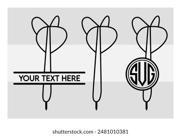 Dart Game, Dart Sports, Dart Silhouette, Target, Dart Target, Clipart, Outline, Vector, Eps