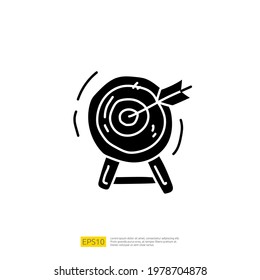 dart goal concept. target audience for SEO or marketing with doodle hand drawn style