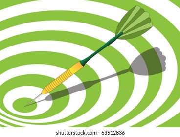 Dart in a green bulls eye
