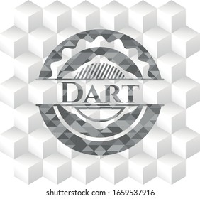 Insignia gris con fondo blanco cúbico geométrico