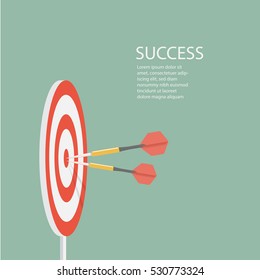 Dart in hand. Vector illustration flat design. Throwing dart. Accurate throw. Achieving the goal. Concept of success. flat design. vector eps10.