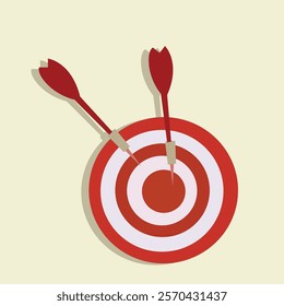 dart hit on center of target, the success business target