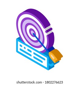 dart hit target icon vector. isometric dart hit target sign. color isolated symbol illustration