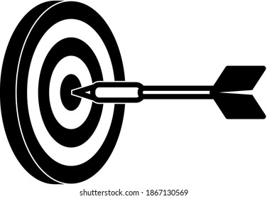 A dart hits a target in the black