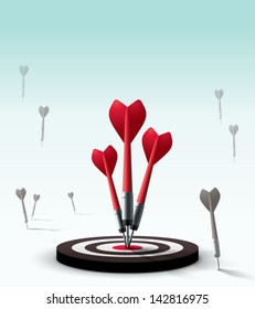 Dart Hitting Target Illustration