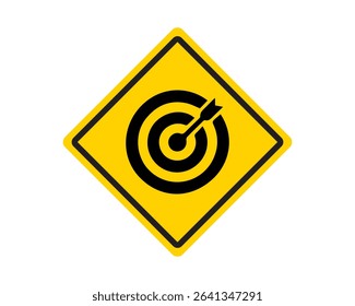 Dart hitting target sign symbol icon vector. Target, dart, symbol, arrow, sign, icon, goal, success, business. Can use for infographic, banner, poster, web design. Vector Isolated on white background.