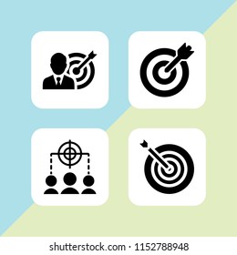 dart icon. 4 dart set with target vector icons for web and mobile app