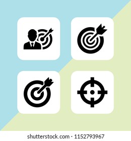 dart icon. 4 dart set with target vector icons for web and mobile app