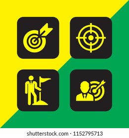 dart icon. 4 dart set with target vector icons for web and mobile app
