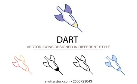 Dart icon design with white background stock illustration