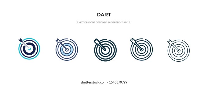 dart icon in different style vector illustration. two colored and black dart vector icons designed in filled, outline, line and stroke style can be used for web, mobile, ui