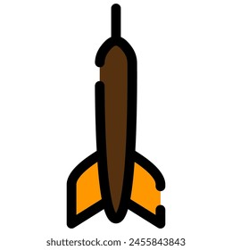 icono de dardo en estilo de contorno plano