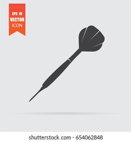 Dart icon in flat style isolated on grey background. For your design, logo. Vector illustration.