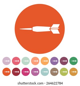 The dart icon. Game symbol. Flat Vector illustration. Button Set