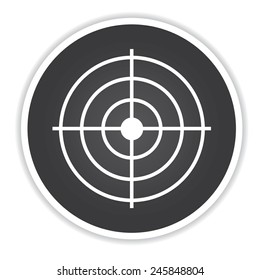 Dart icon on black button background,clean vector