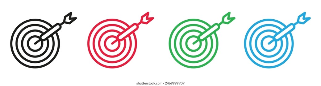 Dart icon representing business objectives, target achievement, and success in marketing strategies and competitions