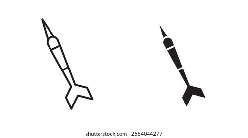 Dart icon set in thin line. vector illustrations for web