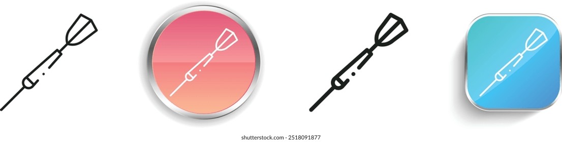 dart icon. Thin Linear, Regular and Button Style Design Isolated On White Background