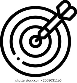 icono de dardo. Diseño De Estilo Lineal Delgado Aislado Sobre Fondo Blanco