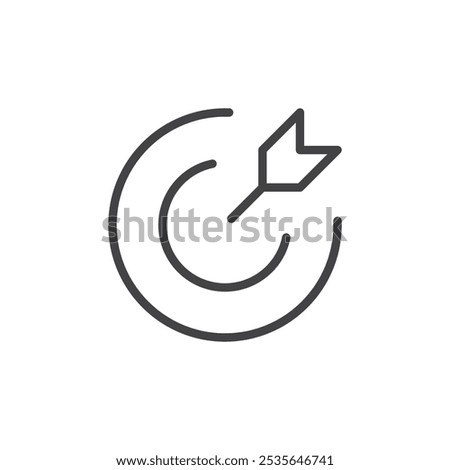 Dart icon Thin outline art symbol