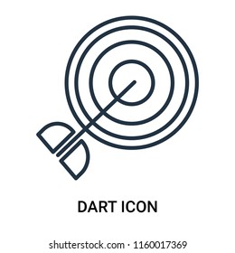 Dart icon vector isolated on white background, Dart transparent sign , outline linear symbol or thin lined pictogram