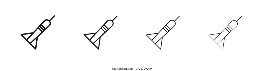 Dart icons line vector collection. Pixel perfect vector icon