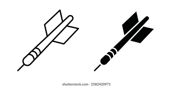 Dart icons pack vectors in black flat and strokes