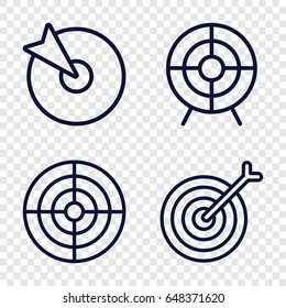 Dart icons set. set of 4 dart outline icons  