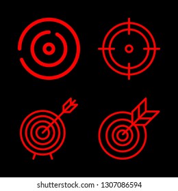 dart icons set with target and aim vector set