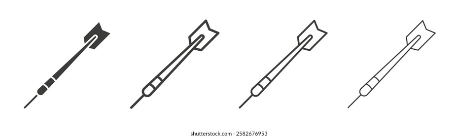 Dart icons set vectors graphic designs