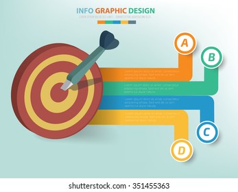 Dart info graphic design,label for text,vector