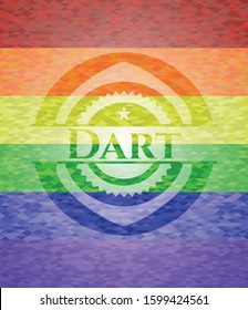 Dart lgbt colors emblem. Vector Illustration. Mosaic.