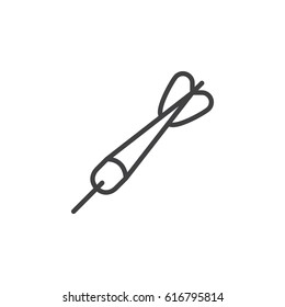Dart line icon, outline vector sign, linear style pictogram isolated on white. Symbol, logo illustration. Editable stroke. Pixel perfect