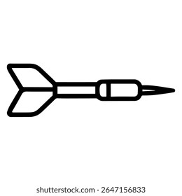 Vector de icono de línea de dardo sobre fondo blanco 
Icono de la pistola de Vector sobre fondo blanco