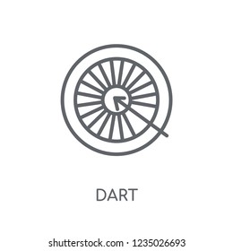 Dart linear icon. Modern outline Dart logo concept on white background from Entertainment and Arcade collection. Suitable for use on web apps, mobile apps and print media.