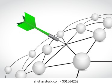 dart link sphere network connection concept illustration design graphic background