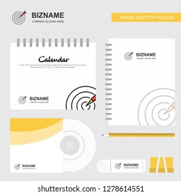 Dart Logo, Calendar Template, CD Cover, Diary and USB Brand Stationary Package Design Vector Template