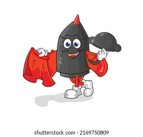 the dart matador with red cloth illustration. character vector