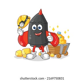 the dart miner with gold character. cartoon mascot vector