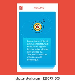 Dart  mobile vertical banner design design. Vector